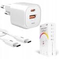 Miniatyrbillede 1 af 11: HURTIG USB C TELEFONOPLADER UNIVERSAL 20W + USB C KABEL 100W HVID