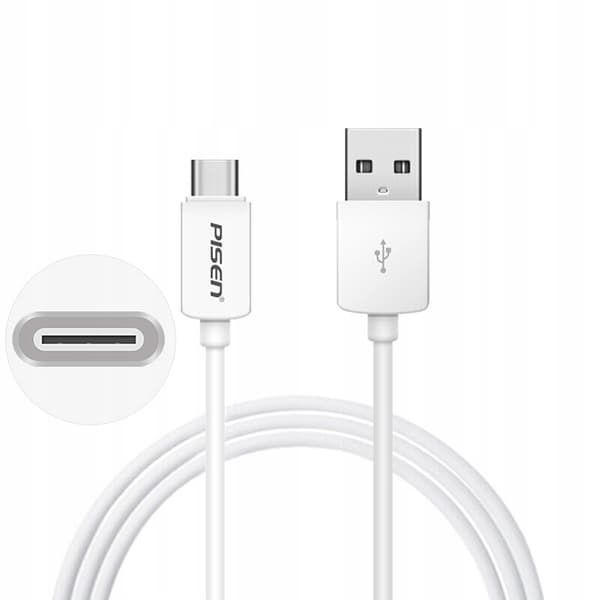 USB C-KABEL HURTIG OPLADNING TIL SAMSUNG ANDROID AUTO PISEN KORT 1M