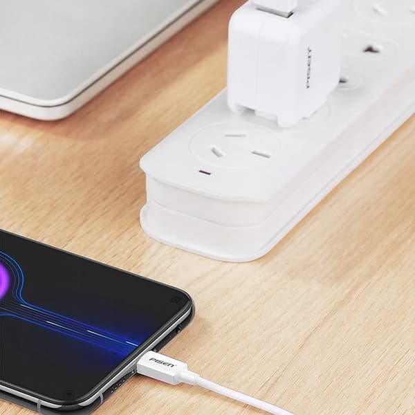 USB C-KABEL HURTIG OPLADNING TIL SAMSUNG ANDROID AUTO PISEN KORT 0,2M