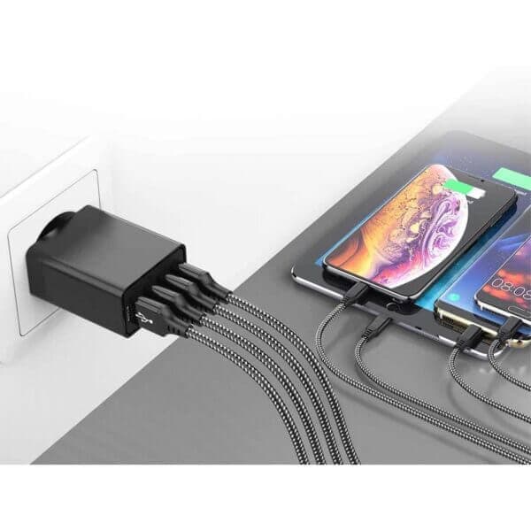 Snabbladdare 4x USB Quick Charge 3.0 3.1A Svart