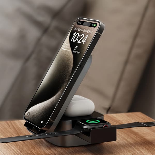 Dudao A11Pro+ bordsställ med 3-i-1 trådlös laddare och snabbladdning 15W