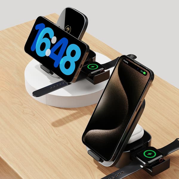 Dudao A11Pro+ bordstander med 3-i-1 trådløs oplader og hurtig opladning 15W