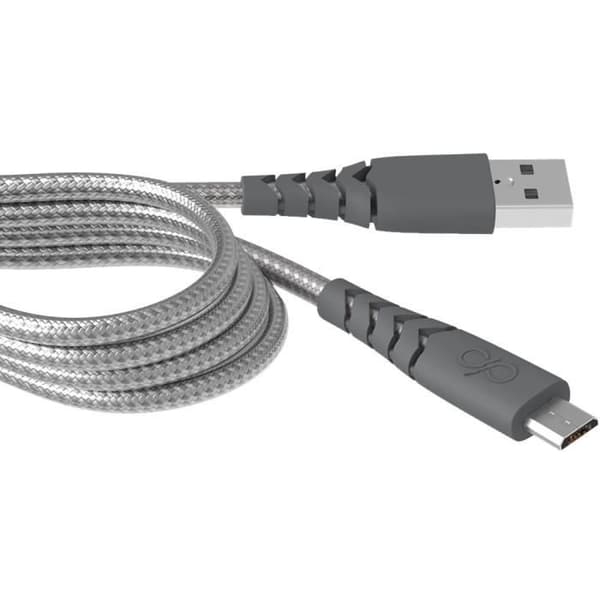 FORCEPOWER MicUSB 2m 2.1A Förstärkt kabel Grå