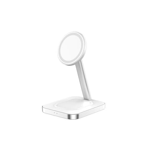 Trådlös Induktionsladdare 2 i 1 Kompatibel med MagSafe 15W Force Power Vit