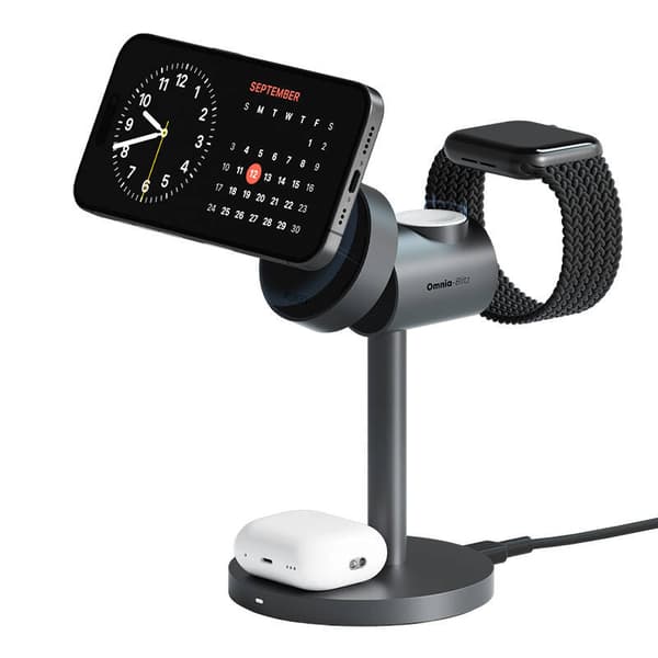 Trådlös laddare MagFusion 3 i 1 Aukey LC-MC311, 15W Qi2 (grå)