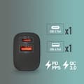 Miniatyrbild 4 av 6: NGS BUD 33W: Universell väggladdare 33W med 2 portar: USB-C + USB-A. Snabb och säker laddning. Samtidig laddning. Svart.