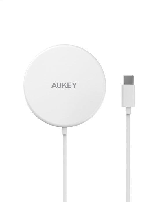 Aukey - Trådlös Qi-laddare Vit