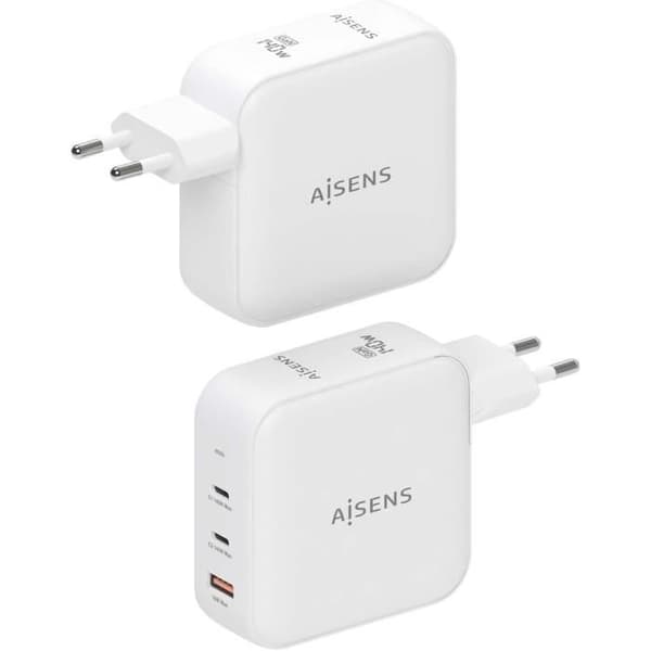 Väggladdare - Aisens - ASCH-140W3P030-W - 140 W - USB x 1 - USB-C x 2 - Snabbladdning