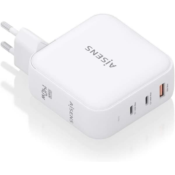 Väggladdare - Aisens - ASCH-140W3P030-W - 140 W - USB x 1 - USB-C x 2 - Snabbladdning