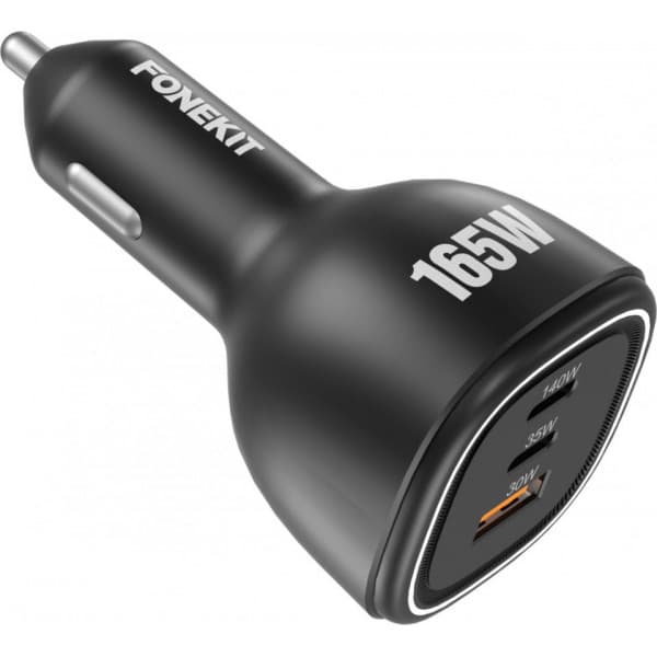 FoneKit Travel 165W, 2 x USB-C + USB-A -autolaturi