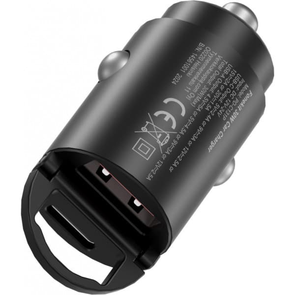 FoneKit Travel PD 30W, USB-A + USB-C biladapter