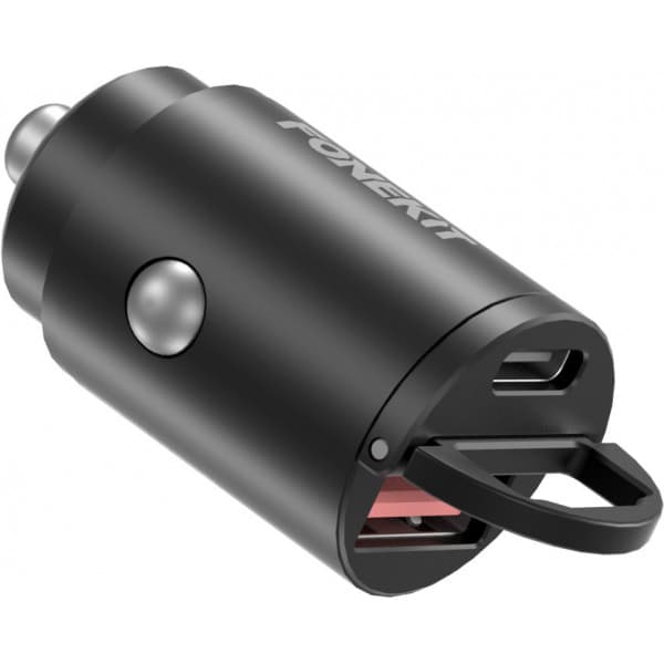 FoneKit Travel PD 30W, USB-A + USB-C biladapter