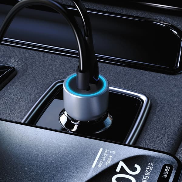 Dudao Autolaturi 30W, jossa on USB-A ja USB-C liitännät