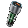 Pikkukuva 1 / 2: Dudao Autolaturi 30W, jossa on USB-A ja USB-C liitännät