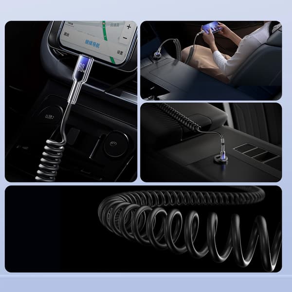 Joyroom Kristallinkirkas USB-C-kaapeli Spiral 60W 1.5m - Svart