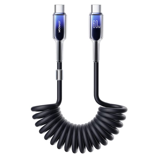 Joyroom Kristallinkirkas USB-C-kaapeli Spiral 60W 1.5m - Svart