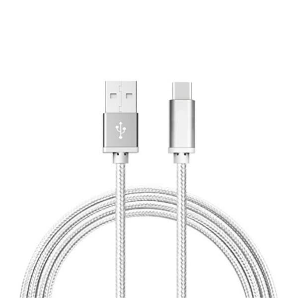 3M USB till USB-C Kabel Nylon Quick Charge Silver