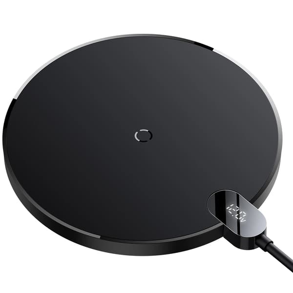 Baseus 15 W trådløs ladeplate med LED-skjerm Sort