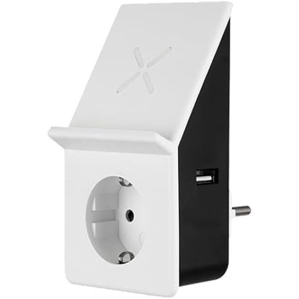 Laddare - REV - USB Laddningsadapter med trådlös laddare - Induktion - Flerfärgad - Svart