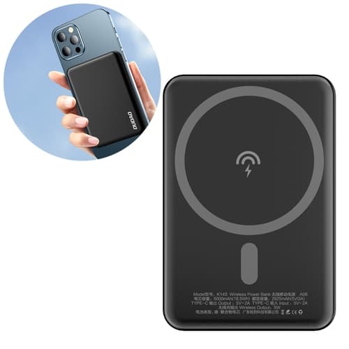 Dudao K14S Trådlös Powerbank 5 000mAh - Svart