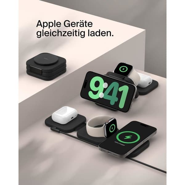 Trådlös laddare - BELKIN - BOOST CHARGE PRO 3i1 - 15W - Fällbar - Qi2