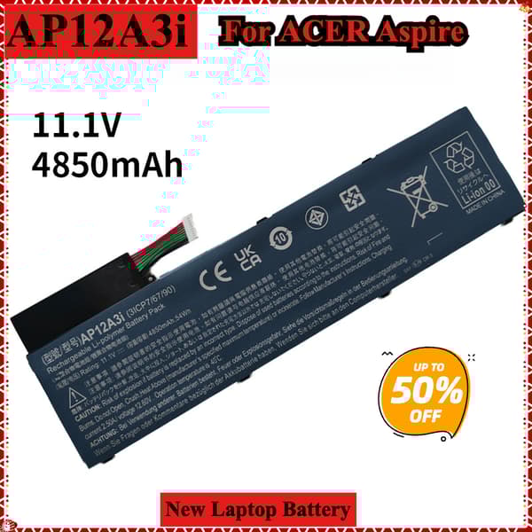 AP12A3i Laptopbatteri, 4850mAh kapacitet, 14.1V spænding,AP12A3i
