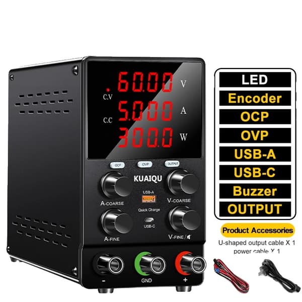 Strømforsyningsenhed, 60V 5A OCP OVP, 120V 3A OCP OVP,60V 5A OCP OVP, AC 220V