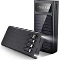 Miniatyrbillede 1 af 11: SiGN Solar Powerbank med Inbyggd Kablar, 20000mAh - Svart