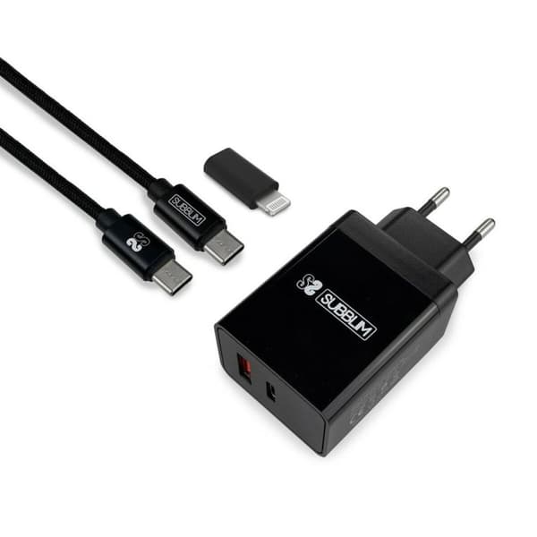 Vægoplader Subblim SUBCHG-3WPD11 Sort