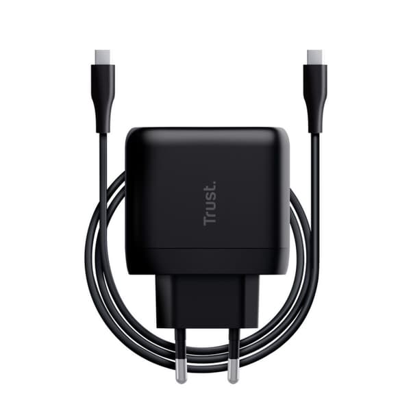 Seinälatu + USB-C Kaapeli Trust Maxo Musta 65 W musta