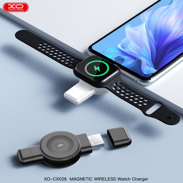 XO Trådlös Laddare för Smartwatch med USB & USB-C 2,5W