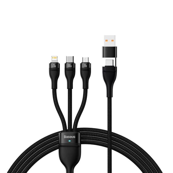 Baseus Flash Series 2 3-i-1 USB-kabel 100W med USB-C, micro USB och Lightning