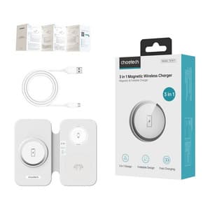 Choetech T616-F 3-i-1 induktiv lader (hvit)