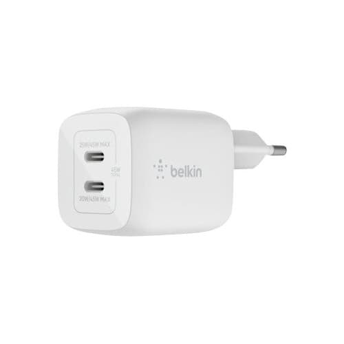 Belkin BoostCharge Pro GaN strömadapter - PPS- och GaN-teknik - 2 x USB-C - 45 Watt