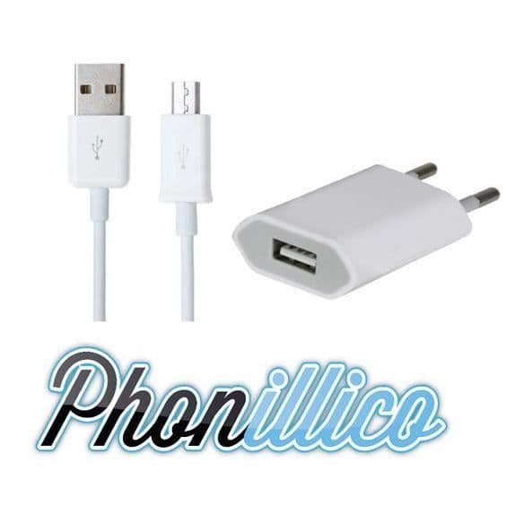Laddare för vägguttag och USB-kabel kompatibel med Wiko Stairway
