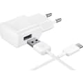 Miniatyrbild 1 av 4: [Kompatibel Huawei HONOR 8-9-10-PLAY-VIEW10] USB-C-kabel 1 meter + Vit väggladdare [Phonillico®]