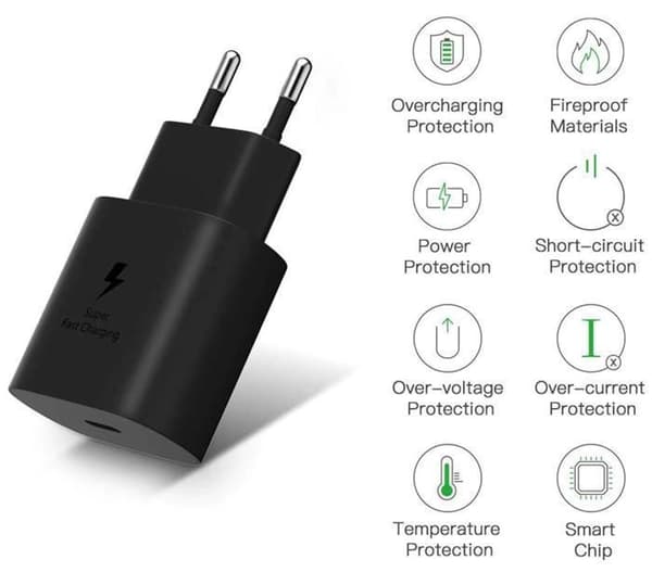 Snabbladdare 25W - Phonillico® - USB-C - 1 meter - Kompatibel med Samsung Galaxy S25/S24/S23