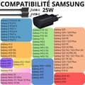 Miniatyrbild 5 av 5: Snabbladdare 25W - Phonillico® - USB-C - 1 meter - Kompatibel med Samsung Galaxy S25/S24/S23