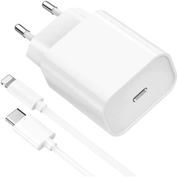 Snabb laddare 18W + kabel för iPhone 14-14 PLUS-14 PRO-14 PRO MAX-13-MINI-13 PRO-13 PRO MAX-12-12 PRO-11-X-XS-XR-SE Phonillico®
