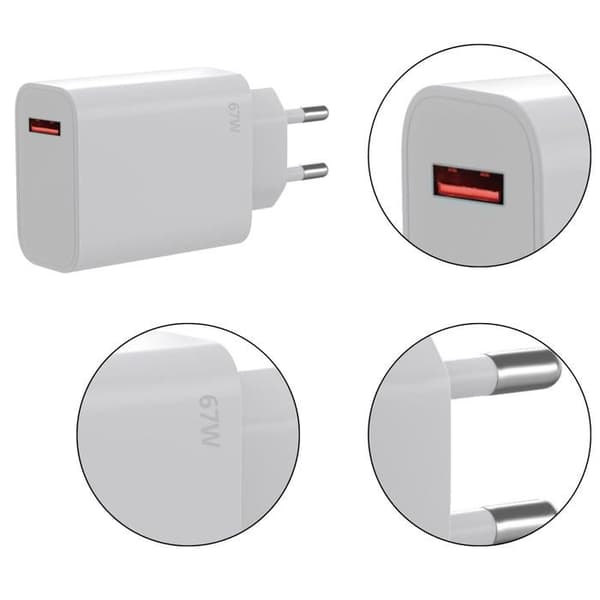 Snabb Laddare 67W - Xiaomi - USB-A/USB-C - 1 meter - Kompatibel med flera modeller