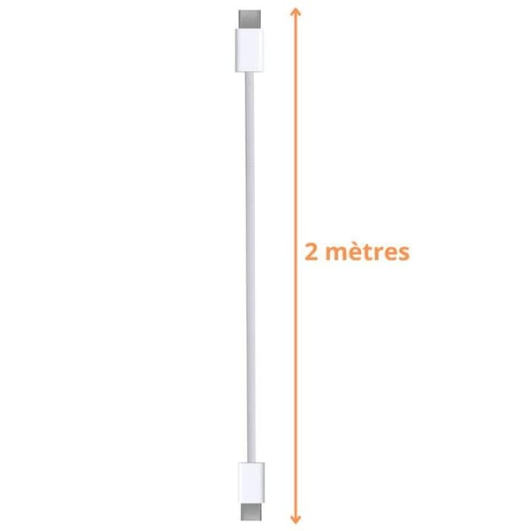 Laddare - Phonillico® - 20W - USB-C - 2 meter kabel - Kompatibel med iPhone 16/16 PLUS/PRO/PRO MAX