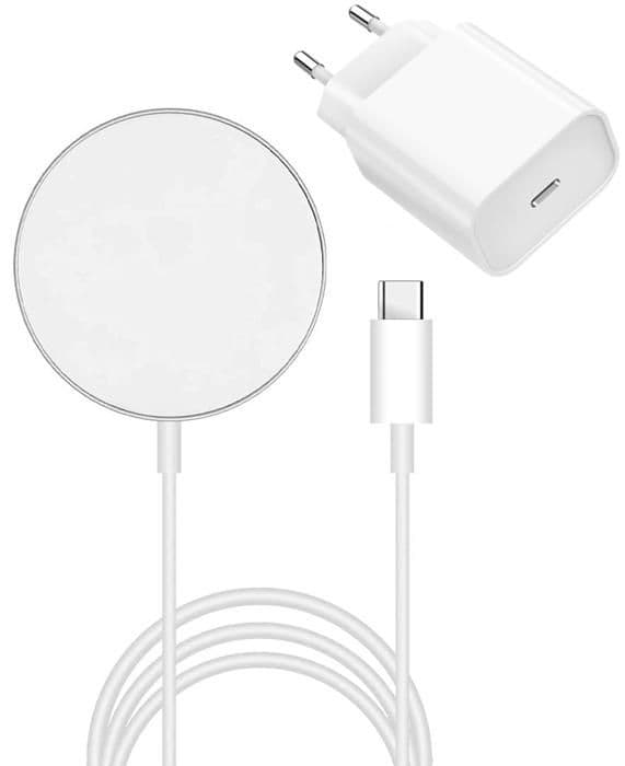 Induktionsladdare - Phonillico - iPhone 16 - Kompatibel med MagSafe - Snabbladdning 16W - USB-C