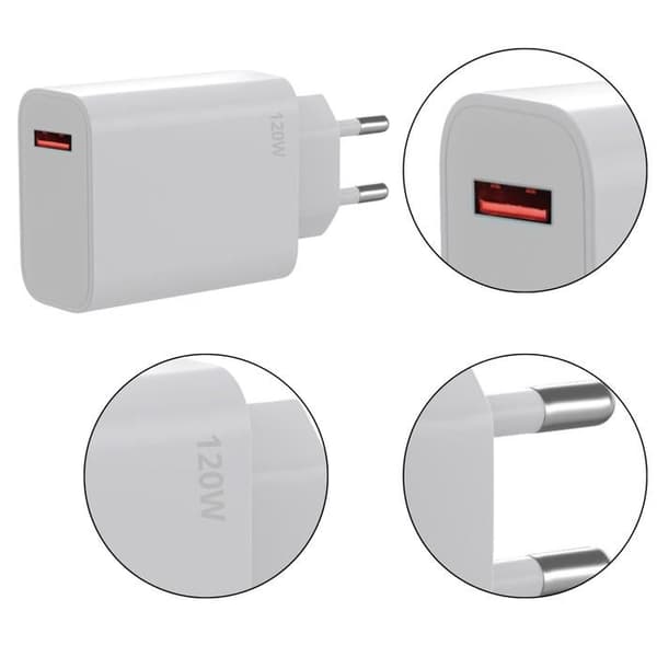 Snabbladdare 120W - Xiaomi - Kompatibel med flera modeller - USB-C - Vit - Snabb laddning