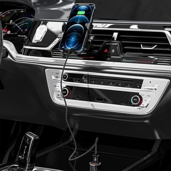 Snabbladdare Bil Tändar dubbel laddningsport USB USB C Phonillico®