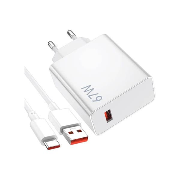 Xiaomi Charging Combo 67W USB-A snabbladdare + USB-C datakabel Vit MDY-12-ES Vit