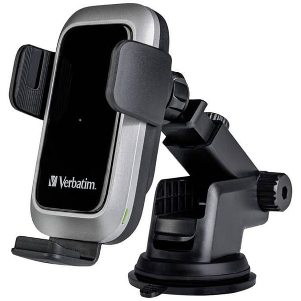 Verbatim FWC-03 Pro Qi Snabb trådlös Billaddare USB Induktiv Laddningsstation Svart Svart