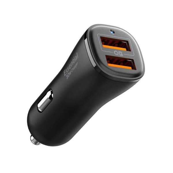 Laddare för bil 2 x USB, 30W - Spigen Essential (EV302) - Svart