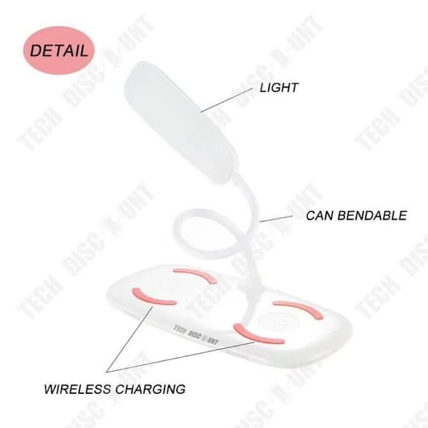 Skrivbordslampa-TD®-White-Touch-känslig-Trådlöst laddningsstöd