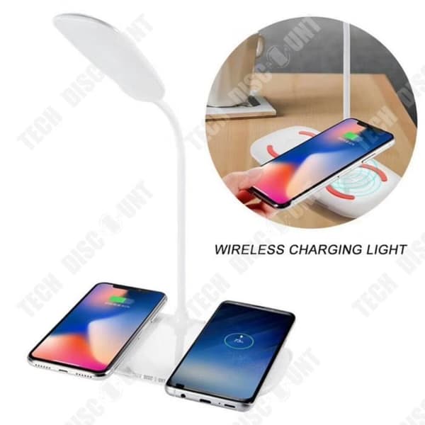 Skrivbordslampa-TD®-White-Touch-känslig-Trådlöst laddningsstöd