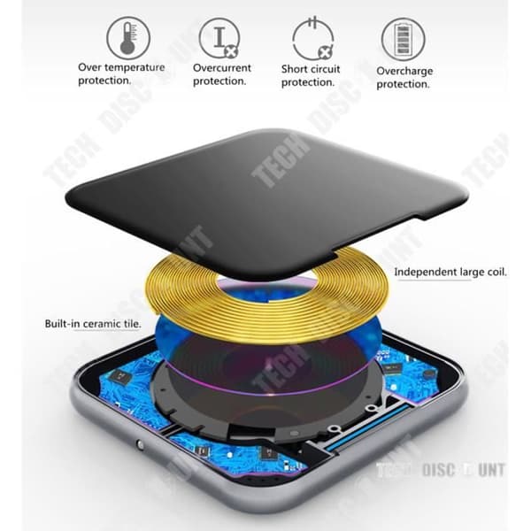 TD® induktionsladdare mobiltelefon samsung iphone trådlös snabbladdning stöd smartphone apple sektor huawei android